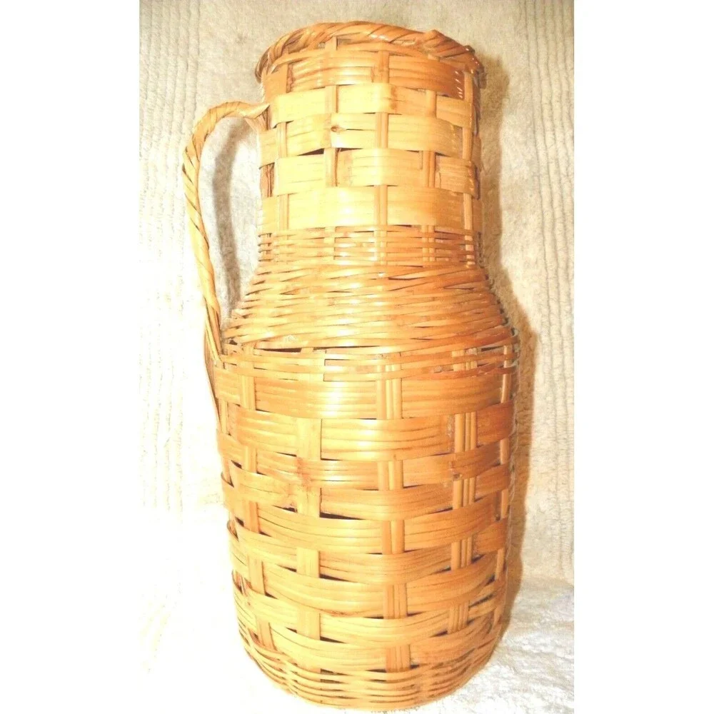 Vintage‎ Wicker Umbrella Basket Woven Basket Retro Art Deco